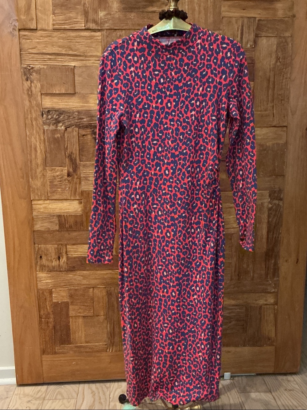 NWOT Long Sleeve Pink Leopard Print Maxi Dress